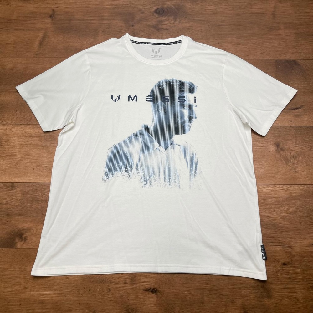 NEW Messi Official Collection Mens White T-Shirt XXL Argentina Soccer World Cup‎